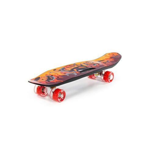 Скейтборд доска роликовая 65 см чёрная с наклейкой и красными колёсами 89519 Полесье