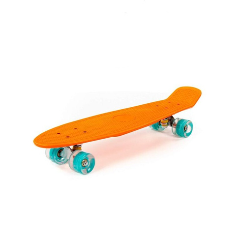 Скейтборд доска роликовая 66 см оранжевая с бирюзовыми колёсами 89496 Полесье