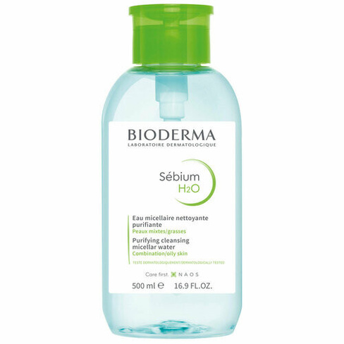 Bioderma мицеллярная вода Sebium H2O флакон-помпа, 500 мл, 500 г