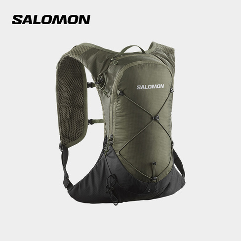 Salomon Рюкзак Salomon для улицы, черно-белый, зеленый, аксессуары на плечо, альпинизм, походы, легкий вес 6L XT 6, цвет