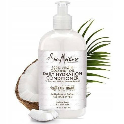Кондиционер для ежедневного увлажнения на основе 100% натурального кокосового масла Shea Moisture, кондиционер для волос