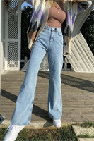 Женские свободные джинсовые брюки палаццо Elaa End Game Blue Ice из лайкры, супервысокие свободные брюки 90-х годов Lima