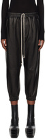 Черные укороченные кожаные брюки Rick Owens, цвет Black