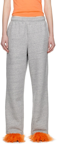 Серые брюки для отдыха с нашивками Acne Studios, цвет Marble grey melange