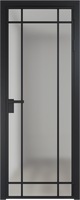 Межкомнатная дверь алюминиевая Серия 5AG, цвет вайт, черный, серебро, безопасное стекло 6 мм