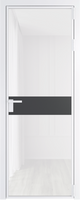 Межкомнатная дверь алюминиевая Серия 6AG, цвет вайт, черный, серебро, безопасное стекло 6 мм