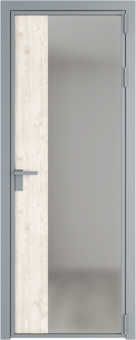 Межкомнатная дверь алюминиевая Серия 7AG, цвет вайт, черный, серебро, безопасное стекло 6 мм