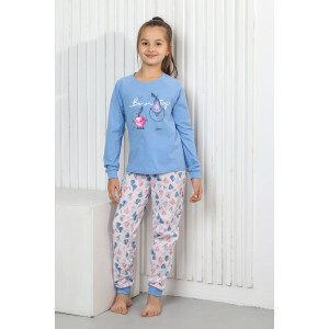 Пижама детская "Дрема-1" кулирка (последний размер) голубой 140