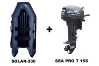 Лодка ПВХ SOLAR-330 + 2х-тактный лодочный мотор SEA PRO Т 15S Solar + Sea Pro