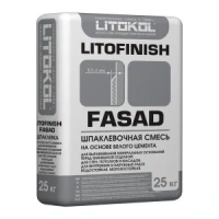 Шпаклёвка Litokol Litofinish Fasad цементная, цвет белый, 25 кг, цена за 1 мешок