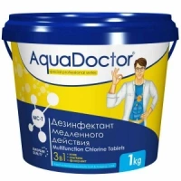 Комбинированный медленно-растворимый препарат AquaDoctor MC-T на основе 60% активного хлора, таблетки по 200 гр., 1 кг.,