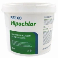 Быстрорастворимый гипохлорит кальция Reexo Hipochlor в гранулах, с 70% активного хлора, 5 кг, цена за 1 ведро