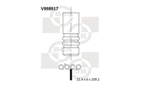 Клапан Двигателя Выпускной Fiat 1.3D [Mjt] 03- 21.9X6x109.2 Bga арт. V998917