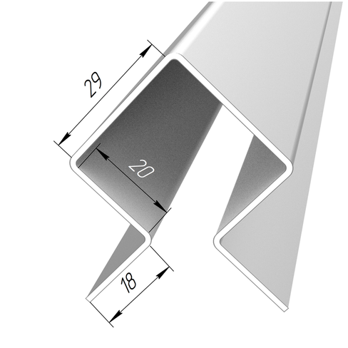 Угловой каркасный профиль №29, толщина металла 1 мм