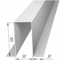 Омега-профиль каркасный №30, ширина 100 мм, толщина металла 0,5 мм