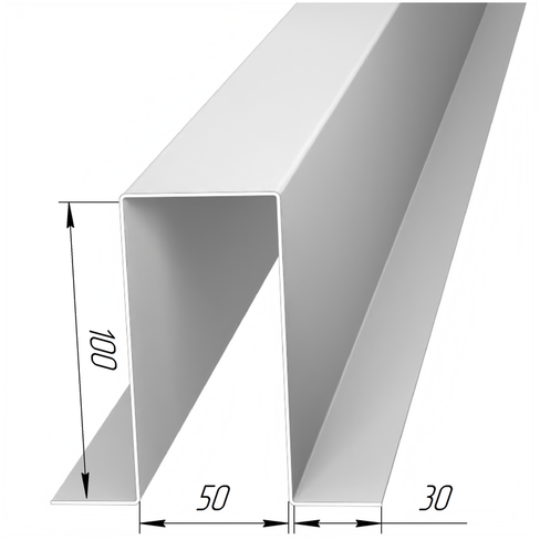 Омега-профиль каркасный №30, ширина 100 мм, толщина металла 1,5 мм