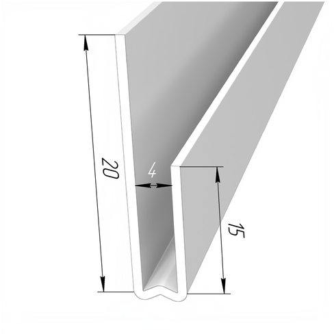 П-профиль для закрытия торцов поликарбоната №98а