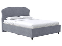 Двуспальная кровать Корсика ПМ Серый, велюр, 140х200 см