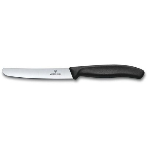 Нож кухонный Victorinox Swiss Classic, для овощей, 110мм, заточка прямая, стальной, черный [6.7803]