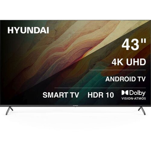 43" Телевизор Hyundai H-LED43BU7009, 4K Ultra HD, черный, СМАРТ ТВ, Android TV