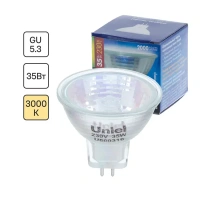 Лампа галогенная Uniel GU5.3 35 Вт свет тёплый белый UNIEL JCDR-35/GU5.3 картон