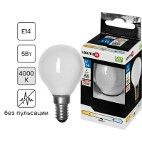 Лампа светодиодная Lexman E14 220-240 В 5 Вт шар матовая 600 лм нейтральный белый свет LEXMAN None