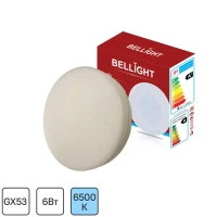 Лампа светодиодная Bellight GX53 220-240 В 6 Вт диск 500 лм холодный белый свет BELLIGHT Л-па LED GX53 6W 500Lm х-бел Be