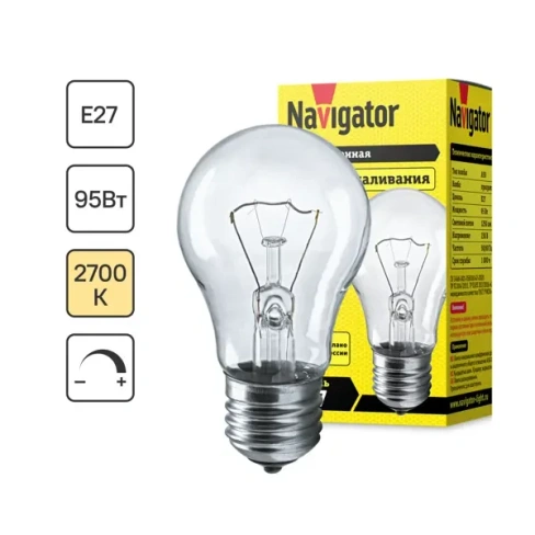 Лампа накаливания Navigator E27 230 В 95 Вт груша 1250 лм NAVIGATOR None