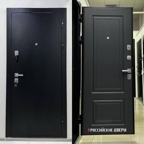 Входная дверь металлическая Толстяк букле черный ясень графит