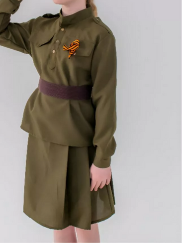 Костюм "Солдатка ВОВ" для девочки для военно-патриотических игр