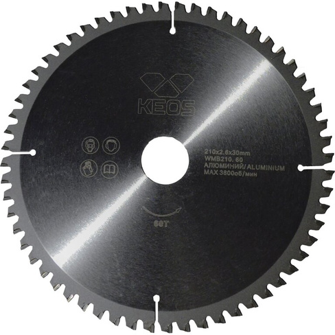 Пильный диск по цветным металлам и ламинату KEOS WMB210.60