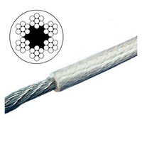 Трос для растяжки в ПВХ оболочке DIN 3055 P плетение 6x7 оцинкованная сталь, D8/10 мм (100 м) SNL