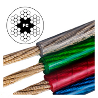 Трос для растяжки DIN 3055 в ПВХ оболочке плетение (6x7+FC) оцинкованная сталь цвет белый, d=4/5 мм L=250 м SNL
