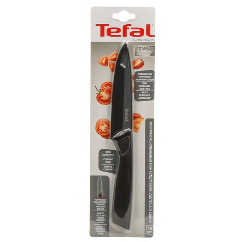 Нож кухонный Tefal, Collection, универсальный, нержавеющая сталь, 12 см, рукоятка пластик, K1560776