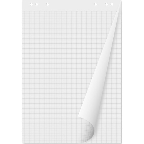 Бумага для флипчартов Комус 67.5x98 см белая 20 листов в клетку, белизна 105% (80 г/кв.м)