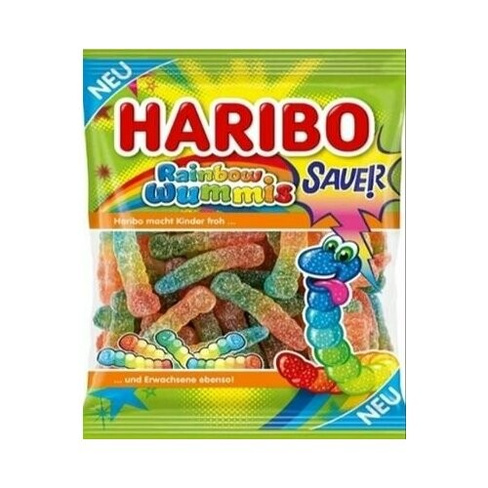 Жевательный мармелад Haribo Worms Sour / Харибо кислые Червячки в сахаре 160гр (Германия)