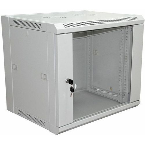 Шкаф коммутационный REXANT 04-2221 настенный, стеклянная передняя дверь, 9U, 600x500x600 мм