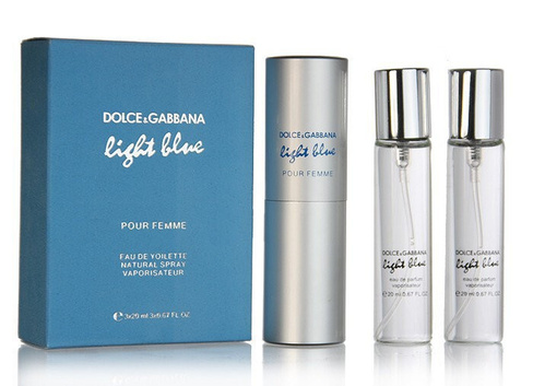 Женский набор парфюмерной воды Dolce & Gabbana Light Blue Pour Femme, 3х20 мл