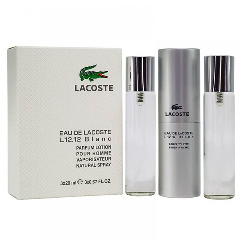 Мужской парфюмерный набор 3х20 ml Lacoste Eau De Lacoste L.12.12 Blanc