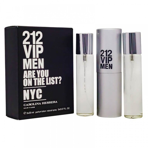 Мужская парфюмерная вода Carolina Herrera 212 VIP Man, 3х 20 мл