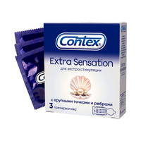 Презервативы с крупными точками и ребрами Extra Sensation Contex/Контекс 3шт ЛРС Продактс Лтд