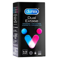 Презервативы Dual Extase Durex/Дюрекс 12шт ССЛ Интернешнл ПиЭЛСИ