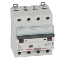 Автоматический выключатель дифференциального тока (АВДТ) Legrand DX3, 10A, 30mA, тип AC, кривая отключения C, 4 полюса,