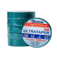 Изолента ПВХ ULTRATAPER PRO 0,15х19х20 желто-зеленая