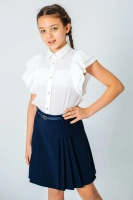 Блуза школьная для девочки Deloras 63994CS (р-р 116-152), цв. молочный