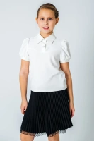 Блуза школьная для девочки Deloras 63973ZS (р-р 116-152), цв. молочный