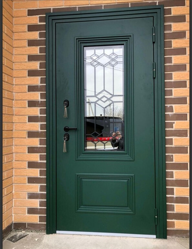 Входная дверь металлическая Эмирида терморазрыв зеленая