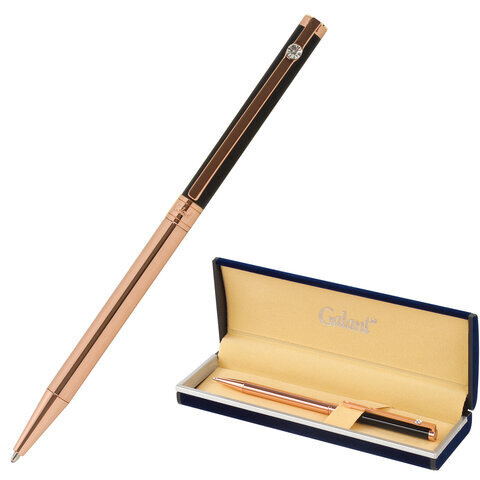 Ручка подарочная шариковая GALANT ASTRON корпус черный с золотом детали золотистые узел 07 мм синяя 143525