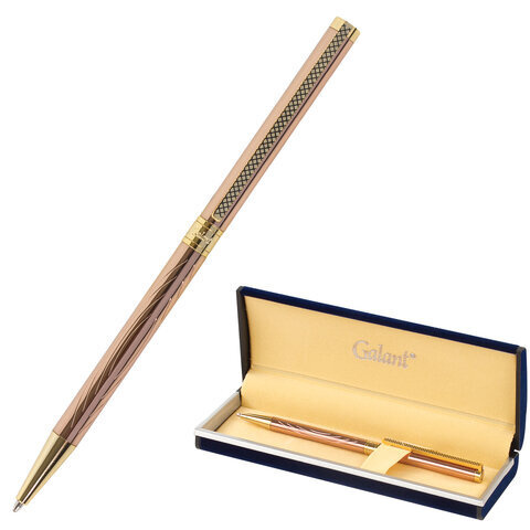 Ручка подарочная шариковая GALANT ASTRON GOLD корпус розовое золото детали золотистые узел 07 мм синяя 143526