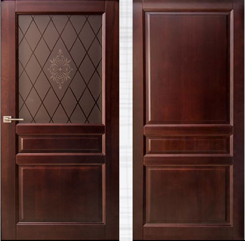 Дверь межкомнатная Аргус Джулия-1 массив сосны, цвет средний орех